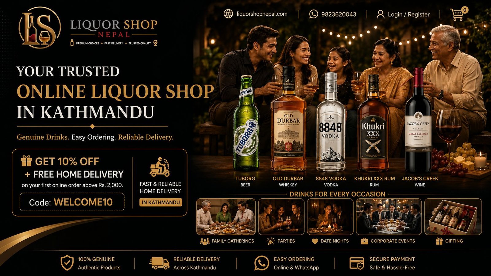Contact Liquor Shop Nepal for online liquors such as Alcohol, Rakshi, etc.